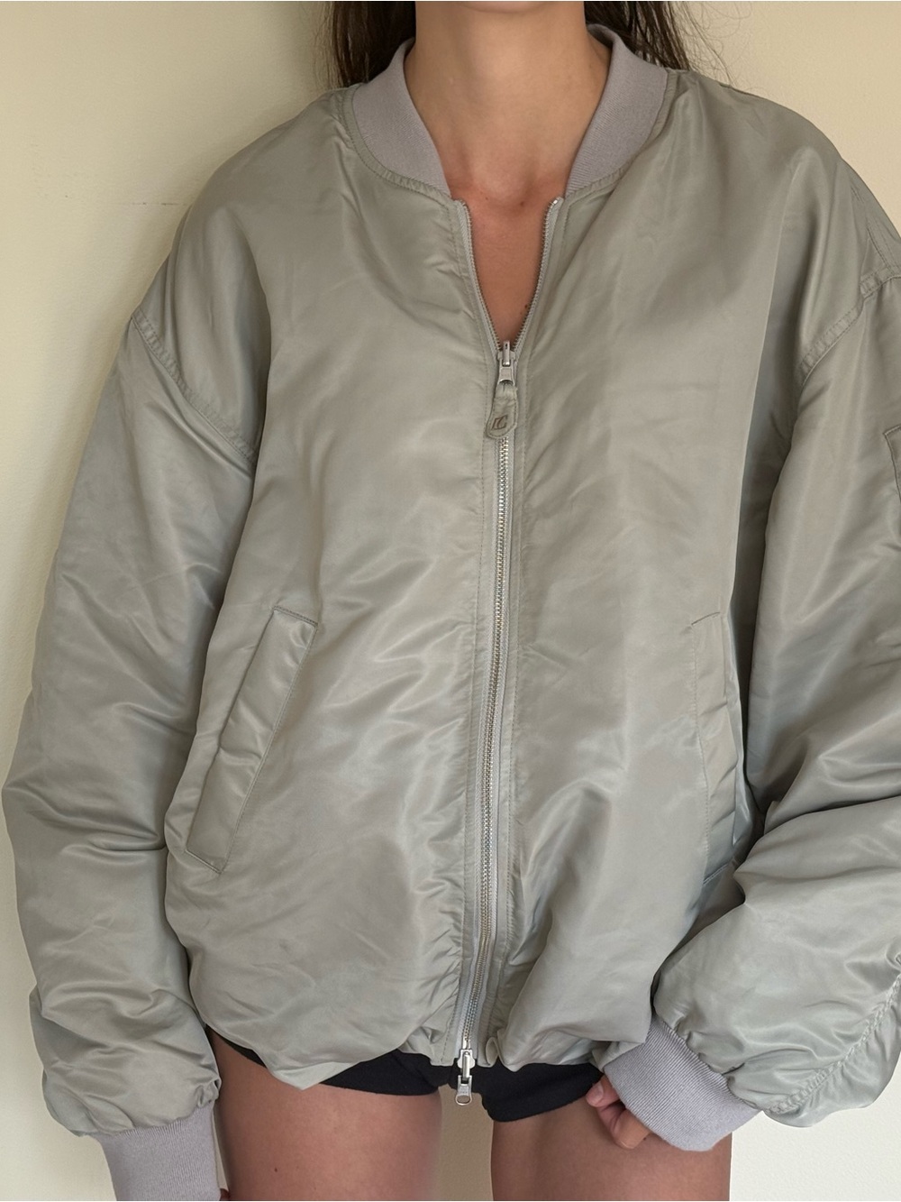 Women’s Light Gray Bomber Jacket